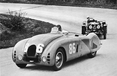 French Grand Prix, 1936: A New Streamlined Bugatti, Followed by a Riley, 1936, 1937