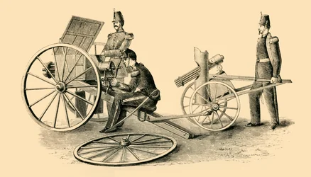 French Mitrailleuse in Action, c. 1872