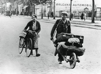 French Refugees Returning Home After the Fall of France to the Germans, Paris, July 1940