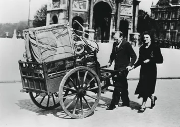 French Refugees Returning Home After the Fall of France to the Germans, Paris, July 1940