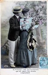 French romantic postcard