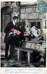 French romantic postcard