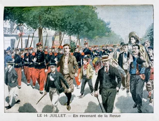 French Soldiers Returning from the Review on 14th July, 1901