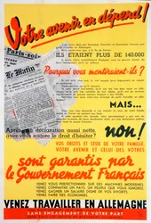 French Workers for Germany Poster, c. 1942-c. 1944