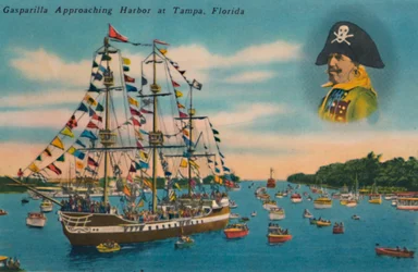 Gasparilla Approaching Harbor at Tampa, Florida, c1940s