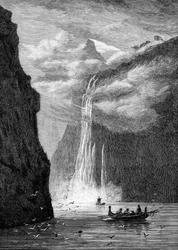 Geiranger fjord, with the Seven Sisters Fall, Norway