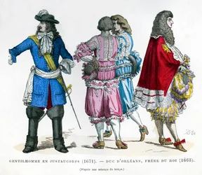 Gentlemens costume and the Duke of Orleans, Brother to King Louis XIV, 1663, 1882-1884