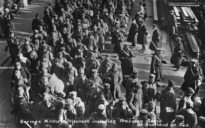 German Military Prisoners Including Prussian Guards at Southend on Sea