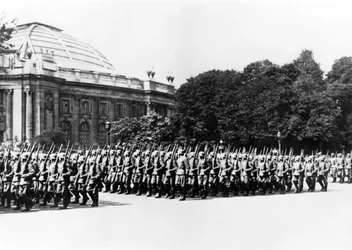 German troops parading before the German commandant of Paris, 8 July 1941
