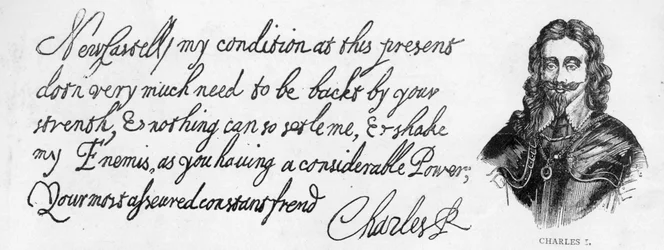 Handwriting and signature of King Charles I