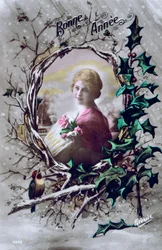 Happy New Year, French Postcard