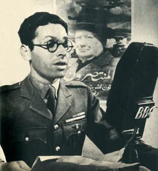 He Reads the News in Moroccan Arabic. A Member of the Fighting French Army, 1942