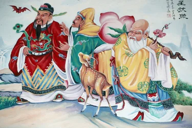 Hoi Tuong Te Nguoi Hoa Buddhist Chinese Temple. Buddhist Painting. Phu Quoc. Vietnam