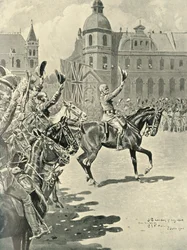 Hoisting the British Flag at Pretoria: Lord Roberts Leading Cheers for the Queen, 1900, 1901