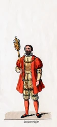 Holder of a sceptre, costume design for Shakespeare