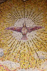 Holy Spirit Symbol Mosaic in Sacro Cuore di Gesu Church, Gallipoli, Italy