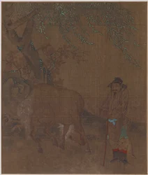 Horse and Groom under a Willow, Possibly Ming dynasty, 1368-1644