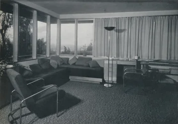 House at Los Angeles by Richard J. Neutra - An Interior Shot of the Living Quarters, 1942