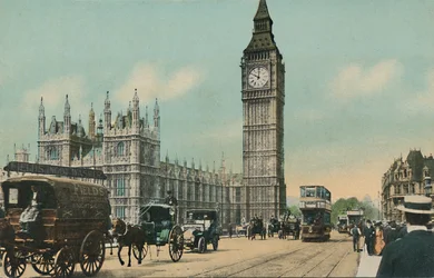 Houses of Parliament, & Westminster Bridge, London