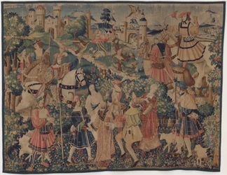 Hunting and Pastoral Scenes, with a Bagpiper and Dancers