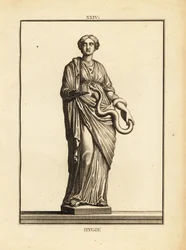 Hygieia, Greek and Roman goddess of health and cleanliness, daughter of the god of medicine Asclepius