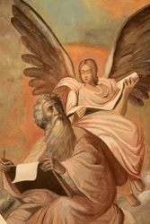 Icon at Aghiou Pavlou Monastery on Mount Athos: Saint Matthew, Greece
