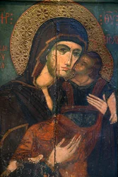 Icon in Pedoulas Byzantine Museum: The Virgin Eleousa