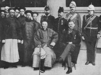 In Far Cathay - An interesting group at Hong Kong, taken before Li Hung went to Pekin, 1900