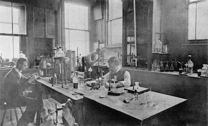 Industrial laboratory at Thomas Firth & Sons Norfolk Works, Sheffield, c. 1900