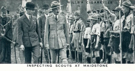 Inspecting Scouts at Maidstone, 1929-1937