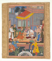 Interior of a Courtyard with Figures, early 17th century