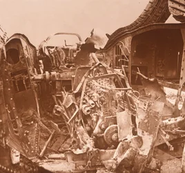 Interior of a Tank Which Has Been Torn Open