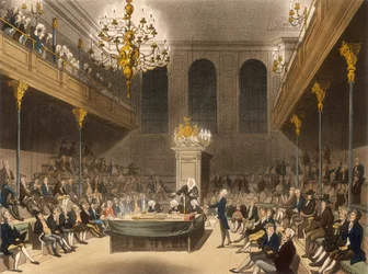 Interior of the House of Commons, Westminster, London