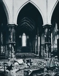 Interior of the Temple Church after the fire
