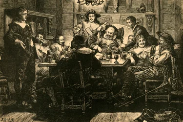Introduction of Randolph to Ben Jonson at the Devil Tavern