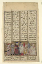 Iskandar in the Presence of the Brahmins, Folio from a Shahnama