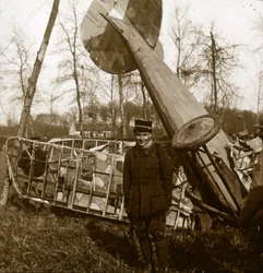 Jean Chaput in front of his 11th victory, c1914-c1918