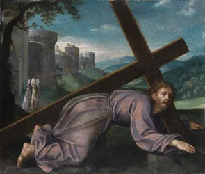Jesus Falls Under the Cross. Northern Italian Painter of the 17th Century