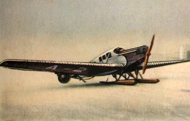 Junkers F13 L Plane with Snow Skids, 1920s, 1932