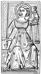 Justice, Tarot Card, 14th century, 1870