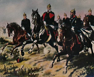 Kaiser Wilhelm I and His Paladins - Painting by Camphausen, 1934