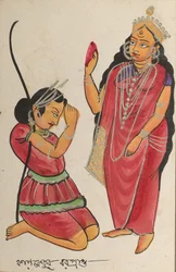 Kalaketu Receiving a Boon from the Goddess Chandi, 1800s