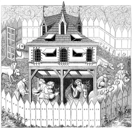 Kennel in Which Dogs Should Live, and How They Should Be Kept, 15th Century, 1849