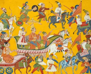 King Dasaratha and His Retinue Proceed to Rama