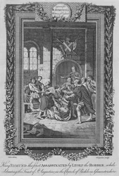 King Edmund I assassinated by Leolf the Robber, c. 1787