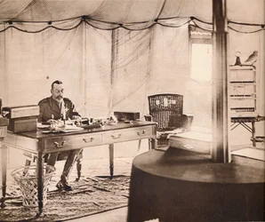 King George with his pet parrot