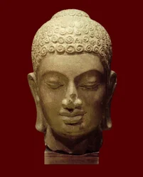 Head of a Cambodian Buddha, Pre-Angkor Period, 7th century