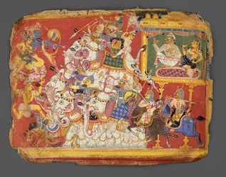 Krishna Battles the Armies of the Demon Naraka: Page from a Bhagavata Purana Manuscript