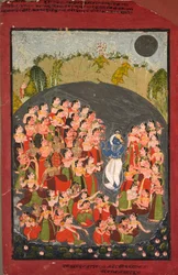 Krishna and the Gopis Gather for Rasamandala, c. 1720-1730