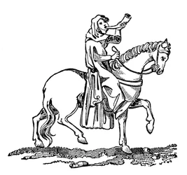 Lady Blowing a Hunting Horn